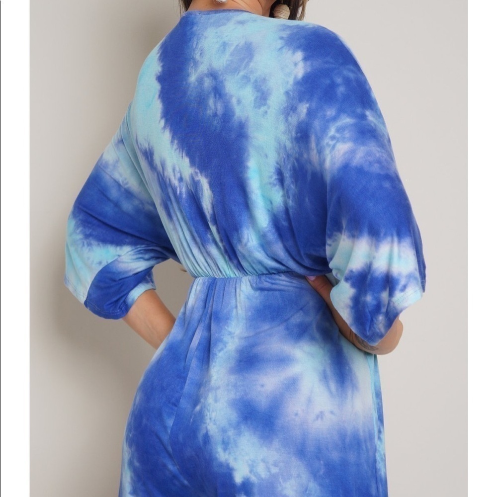 Tie Dye Blue Loungewear Romper - Picture 4 of 4